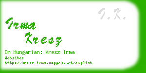 irma kresz business card